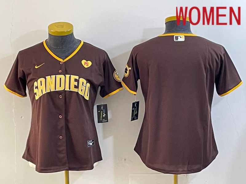 Women San Diego Padres Blank Browm Game 2024 Nike MLB Jersey style 1